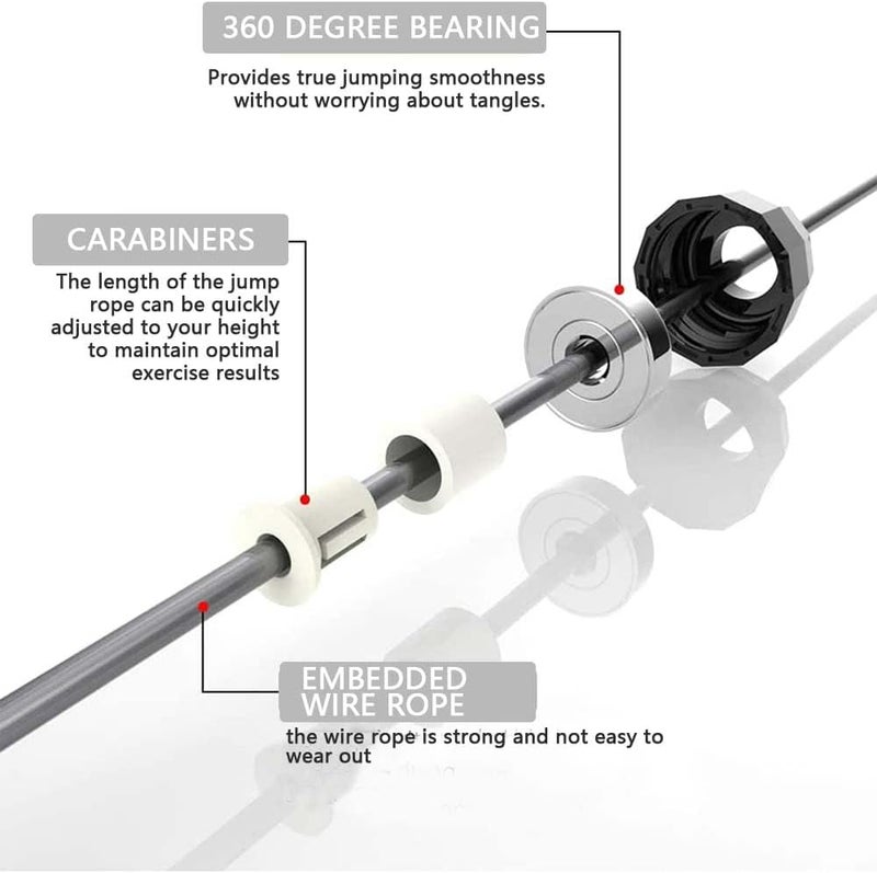 SPLASHGRIP Jump Rope, Adjustable Jump Ropes for Fitness for Women Men and Kids Tangle-Free Rapid Speed Jumping Rope Cable with Ball Bearings Exercise&Slim Body at Home School Gym - Image 4